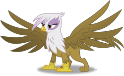 Size: 5926x3637 | Tagged: safe, artist:anime-equestria, character:gilda, species:griffon, g4, angry, female, simple background, solo, transparent background, vector, wings