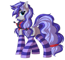 Size: 6753x6251 | Tagged: safe, alternate version, artist:ask-colorsound, oc, oc only, oc:cinnabyte, species:earth pony, species:pony, g4, adorkable, bandana, butt, clothing, cute, dork, female, gaming headset, glasses, headphones, headset, mare, simple background, smiling, socks, solo, striped socks, transparent background