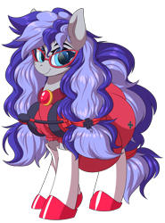 Size: 4631x6251 | Tagged: safe, alternate version, artist:ask-colorsound, oc, oc only, oc:cinnabyte, species:earth pony, species:pony, g4, adorkable, clothing, cute, dork, dress, female, gaming headset, glasses, headphones, headset, mare, simple background, smiling, socks, solo, transparent background