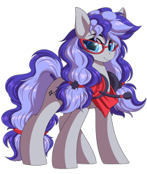 Size: 5264x6251 | Tagged: safe, alternate version, artist:ask-colorsound, oc, oc only, oc:cinnabyte, species:earth pony, species:pony, g4, adorkable, bandana, cinnabetes, clothing, cute, dork, female, gaming headset, glasses, headphones, headset, mare, simple background, smiling, solo, transparent background
