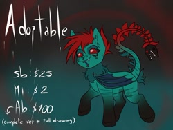 Size: 700x525 | Tagged: safe, artist:zobaloba, oc, oc only, species:bat pony, species:pony, g4, adoptable, auction, auction open, augmented tail, forked tongue, original species, smiling, solo, tail mouth, tongue out