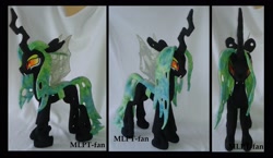 Size: 3396x1964 | Tagged: safe, artist:calusariac, oc, oc:kalos, species:changeling, g4, irl, photo, plushie, solo