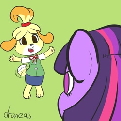 Size: 894x894 | Tagged: safe, artist:draneas, character:twilight sparkle, animal crossing, crossover, isabelle, nintendo, simple background