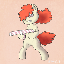 Size: 900x900 | Tagged: safe, artist:draneas, character:twist, species:pony, 30 minute art challenge, bipedal, candy cane, female, solo, standing