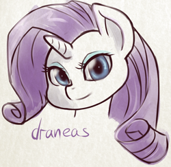 Size: 800x779 | Tagged: safe, artist:draneas, character:rarity, female, portrait, solo