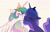 Size: 2478x1597 | Tagged: safe, artist:imalou, character:princess celestia, character:princess luna, species:alicorn, species:pony, g4, blushing, boop, crown, cute, cutelestia, duo, eyes closed, female, floppy ears, grin, lunabetes, mare, missing accessory, nose wrinkle, noseboop, nuzzling, profile, royal sisters, sibling love, siblings, simple background, sisterly love, sisters, smiling, white background