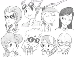 Size: 1600x1200 | Tagged: safe, artist:thelivingmachine02, character:carrot top, character:diamond tiara, character:golden harvest, character:hoity toity, character:minuette, character:octavia melody, character:silver spoon, character:spitfire, character:twist, glasses, humanized
