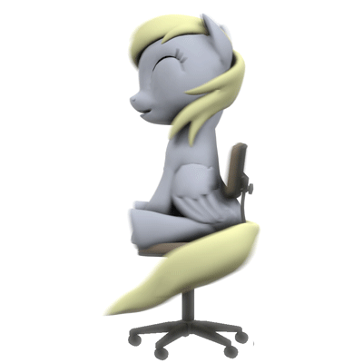 Size: 400x400 | Tagged: safe, artist:argodaemon, character:derpy hooves, species:pegasus, species:pony, 3d, animated, chair, cute, derpabetes, eyes closed, female, good trick, i have done nothing productive all day, mare, solo, source filmmaker, spinning