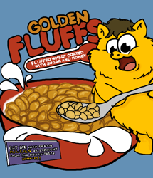 Size: 702x818 | Tagged: safe, artist:aichi, cereal, fluffy pony, honey fluff cereal, parody, solo