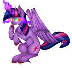 Size: 3500x3300 | Tagged: safe, artist:shyshyoctavia, character:twilight sparkle, character:twilight sparkle (alicorn), species:alicorn, species:pony, corrupted, corrupted twilight sparkle, dark magic, female, magic, mare, simple background, solo, sombra eyes, transparent background, unshorn fetlocks
