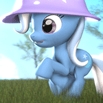 Size: 150x150 | Tagged: safe, artist:argodaemon, character:trixie, species:pony, species:unicorn, 3d, animated, cute, diabetes, diatrixes, dumb running ponies, female, filly, grass, lowres, mare, open mouth, running, smiling, solo, source filmmaker