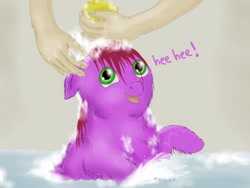 Size: 1024x768 | Tagged: safe, artist:waggytail, bath, fluffy pony, fluffy pony doesn't drown, hugbox, solo, splashing