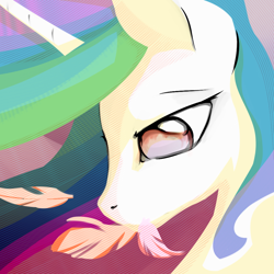 Size: 1000x1000 | Tagged: safe, artist:ruby, character:princess celestia, feather, female, pixiv, solo