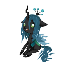 Size: 1613x1660 | Tagged: safe, artist:mondlichtkatze, character:queen chrysalis, species:changeling, changeling queen, female, nymph, simple background, transparent background