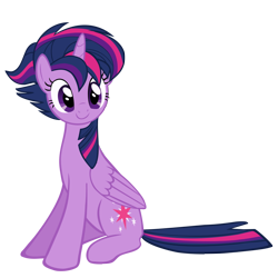 Size: 1000x1000 | Tagged: safe, artist:taneysha, character:twilight sparkle, character:twilight sparkle (alicorn), species:alicorn, species:pony, episode:castle sweet castle, g4, my little pony: friendship is magic, alternate hairstyle, cute, female, mare, punklight sparkle, simple background, solo, transparent background, vector