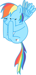 Size: 528x1092 | Tagged: safe, artist:stargrazer, character:rainbow dash, double facehoof, facehoof, female, flying, quadruple facepalm, reaction image, simple background, solo