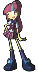 Size: 400x753 | Tagged: safe, artist:rvceric, character:sour sweet, equestria girls:friendship games, g4, my little pony: equestria girls, my little pony:equestria girls, bow tie, clothing, crystal prep academy, crystal prep academy uniform, crystal prep shadowbolts, cute, female, looking at you, ponytail, school uniform, shoes, simple background, skirt, solo, sourbetes, transparent background