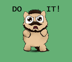 Size: 325x280 | Tagged: safe, artist:aichi, species:pony, bipedal, exploitable meme, fluffy pony, green screen, just do it, meme, ponified, shia labeouf