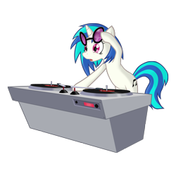 Size: 4352x4352 | Tagged: safe, artist:slackerburst, character:dj pon-3, character:octavia melody, character:vinyl scratch, absurd resolution, eye reflection, female, solo, surprised