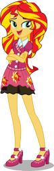 Size: 287x900 | Tagged: safe, artist:seahawk270, character:sunset shimmer, equestria girls:friendship games, g4, my little pony: equestria girls, my little pony:equestria girls, clothing, crossed arms, female, high heels, inkscape, open mouth, simple background, solo, transparent background, vector