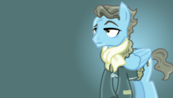 Size: 1024x576 | Tagged: safe, artist:sailortrekkie92, character:wind rider, species:pegasus, species:pony, episode:rarity investigates, g4, my little pony: friendship is magic, bomber jacket, clothing, jacket, male, raised eyebrow, scarf, solo, stallion, wallpaper