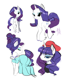 Size: 1200x1400 | Tagged: safe, artist:clockworkquartet, character:rarity, species:pony, species:unicorn, alternate hairstyle, beatnik rarity, bedroom eyes, beret, clothing, colored, come hither, cute, dress, eye clipping through hair, eyebrows, eyelashes, female, floppy ears, gown, hat, heart eyes, looking at you, mare, raribetes, seductive, smiling, solo, unshorn fetlocks, wingding eyes