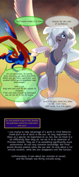 Size: 625x1400 | Tagged: safe, artist:severus, oc, oc only, oc:stormfront, oc:tezza, comic:serpent's coils, coatl, flying, messenger bag, semi-grimdark series, stories from the front, text
