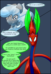 Size: 1026x1500 | Tagged: safe, artist:severus, oc, oc only, oc:stormfront, oc:tezza, comic:serpent's coils, coatl, comic, semi-grimdark series, stories from the front