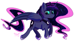 Size: 1280x720 | Tagged: safe, artist:midnightsix3, character:princess luna, species:alicorn, species:pony, lunadoodle, g4, female, simple background, solo