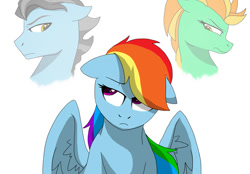 Size: 700x488 | Tagged: safe, artist:colourstrike, character:lightning dust, character:rainbow dash, character:wind rider, species:pegasus, species:pony, female, male, mare, simple background, stallion, white background