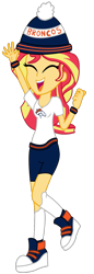 Size: 2000x5800 | Tagged: safe, artist:lifes-remedy, character:sunset shimmer, my little pony:equestria girls, broncos, cheering, denver broncos, female, simple background, solo, sports fan, super bowl 50, transparent background, vector