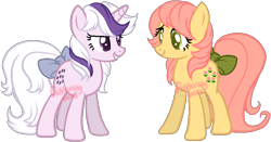 Size: 922x484 | Tagged: safe, artist:skulifuck, base used, character:posey, species:earth pony, species:pony, species:unicorn, g1, bow, g1 to g4, generation leap, simple background, smiling, tail bow, transparent background, twilight (g1), watermark
