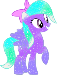 Size: 784x1019 | Tagged: safe, artist:digiradiance, artist:silentmatten, character:flitter, female, galaxy, raised hoof, simple background, solo, transparent background, vector