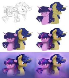Size: 843x948 | Tagged: safe, artist:novaintellus, character:comet tail, character:twilight sparkle, ship:cometlight, female, male, shipping, straight