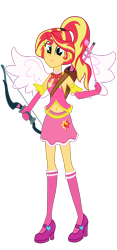 Size: 1820x3900 | Tagged: safe, artist:lifes-remedy, character:sunset shimmer, my little pony:equestria girls, alternate costumes, arrow, belly button, cupid, simple background, transparent background, valentine's day, vector, wings