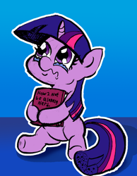 Size: 962x1239 | Tagged: safe, artist:darkone10, character:twilight sparkle, species:pony, species:unicorn, book, crying, female, filly, lonely, nerd, sitting, solo