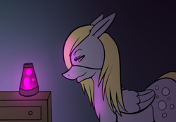 Size: 553x385 | Tagged: safe, artist:ferrettea, character:derpy hooves, species:pegasus, species:pony, female, lava lamp, mare, solo