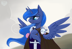 Size: 1024x701 | Tagged: safe, artist:meekcheep, character:princess luna, character:tiberius, a song of ice and fire, crossover, eddard stark, game of thrones, ned stark, winter is coming