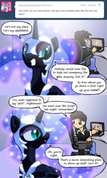 Size: 650x1075 | Tagged: dead source, safe, artist:alfa995, character:nightmare moon, character:princess luna, self insert, ask, tumblr