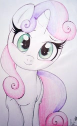 Size: 388x630 | Tagged: safe, artist:prettypinkpony, character:sweetie belle, cute, older, traditional art
