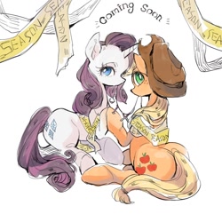 Size: 800x800 | Tagged: safe, artist:wan, character:applejack, character:rarity, spoiler:s06