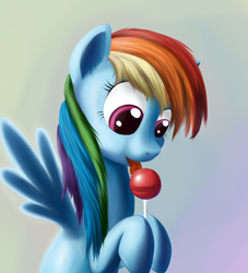 Size: 1000x1100 | Tagged: safe, artist:sokolas, character:rainbow dash, species:pegasus, species:pony, candy, female, food, licking, lollipop, solo