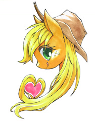 Size: 1024x1365 | Tagged: safe, artist:hashioaryut, edit, character:applejack, female, simple background, solo