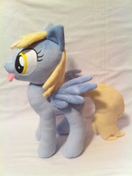 Size: 1936x2592 | Tagged: safe, artist:planetplush, character:derpy hooves, species:pony, cute, irl, photo, plushie, silly, solo, tongue out