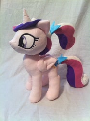 Size: 1936x2592 | Tagged: safe, artist:planetplush, character:princess cadance, bow, custom, foalsitter, irl, photo, plushie, ribbon, solo, tail bow, young