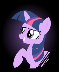Size: 519x639 | Tagged: safe, artist:wingbeatpony, derpibooru original, character:twilight sparkle, .svg available, female, grin, lineless, raised hoof, smirk, solo, squee, svg, vector