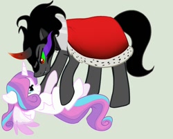 Size: 998x801 | Tagged: safe, artist:jackjack71, artist:skulifuck, base used, character:king sombra, character:princess flurry heart, age difference, crack shipping, female, flurrybra, male, older, shipping, simple background, straight