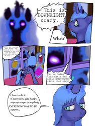 Size: 900x1192 | Tagged: safe, artist:lyun, character:nightmare moon, character:princess luna, species:alicorn, species:pony, book, comic, female, mare, s1 luna