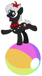 Size: 3000x5400 | Tagged: safe, artist:besttubahorse, oc, oc only, oc:jackie queen, species:earth pony, species:pony, absurd resolution, beach ball, female, mare, simple background, solo, transparent background, vector