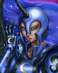 Size: 800x1000 | Tagged: safe, artist:aphexangel, character:nightmare moon, character:princess luna, horned humanization, humanized
